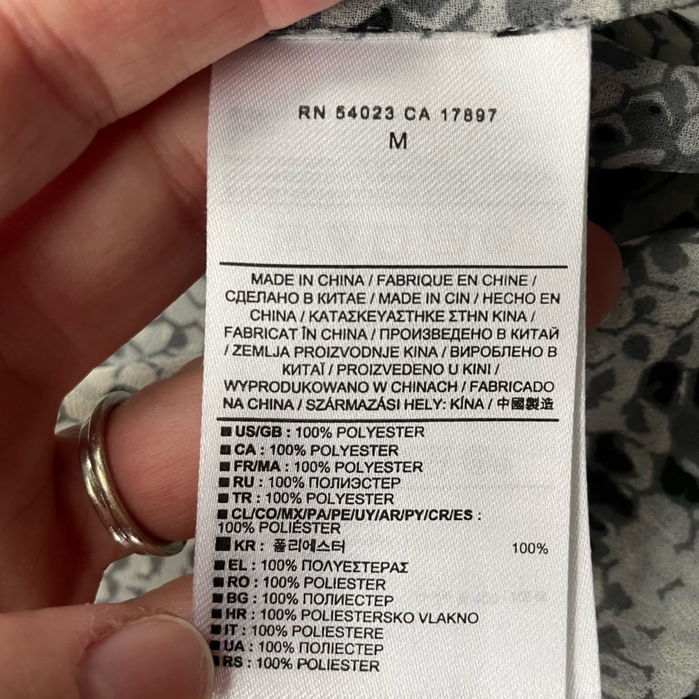 Theory Sheer Python Snakeskin Print Blouse | Size… - image 6